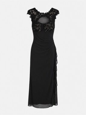 Elegant Black Lace Evening Dress Size 14 Gorgeous